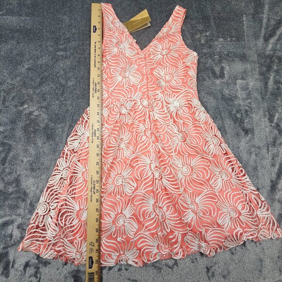 Buttons for Francescas Tank mini dress womens Medium ebrodered tulle coral - Picture 11 of 11
